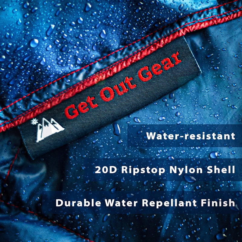 Get Out Gear Down Camping Blanket - Outdoor Lightweight Packable 650 Fill Power Down Blanket Compact Waterproof and Warm Backpacking Quilt for Camping Hiking Travel Hammock - Image 5